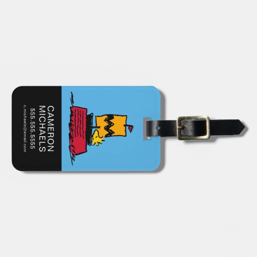 Peanuts | Woodstock Snoopy Dish Zeilboot Bagagelabel (Voorkant horizontaal)