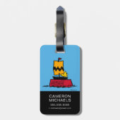 Peanuts | Woodstock Snoopy Dish Zeilboot Bagagelabel (Achterkant verticaal)
