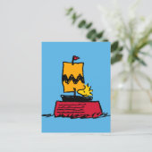 Peanuts | Woodstock Snoopy Dish Zeilboot Briefkaart (Staand voorkant)