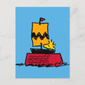 Peanuts | Woodstock Snoopy Dish Zeilboot Briefkaart (Voorkant)