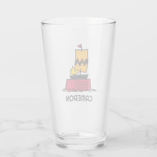 Peanuts | Woodstock Snoopy Dish Zeilboot Glas (Achterkant)