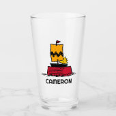 Peanuts | Woodstock Snoopy Dish Zeilboot Glas (Voorkant)