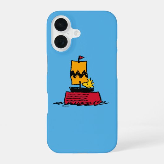 Peanuts | Woodstock Snoopy Dish Zeilboot iPhone 16 Hoesje (Achterkant)