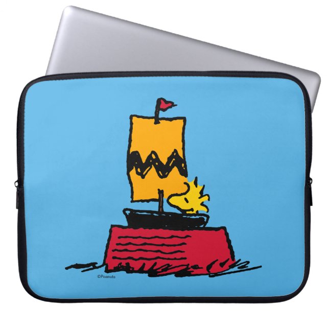 Peanuts | Woodstock Snoopy Dish Zeilboot Laptop Sleeve (Voorkant)