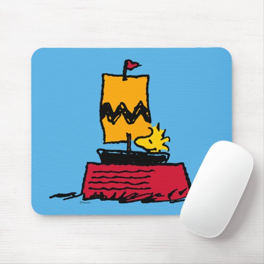 Peanuts | Woodstock Snoopy Dish Zeilboot Muismat (Met muis)