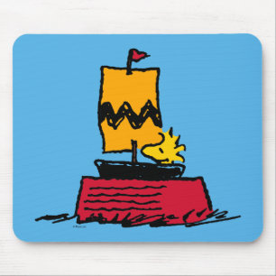 Peanuts   Woodstock Snoopy Dish Zeilboot Muismat