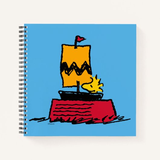 Peanuts | Woodstock Snoopy Dish Zeilboot Notitieboek (Voorkant)