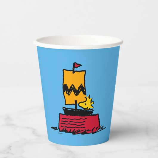 Peanuts | Woodstock Snoopy Dish Zeilboot Papieren Bekers (Voorkant)