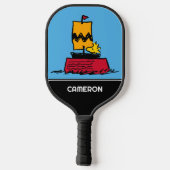 Peanuts | Woodstock Snoopy Dish Zeilboot Pickleball Paddle (Achterkant)