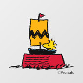 Peanuts | Woodstock Snoopy Dish Zeilboot Raamsticker (Vel)