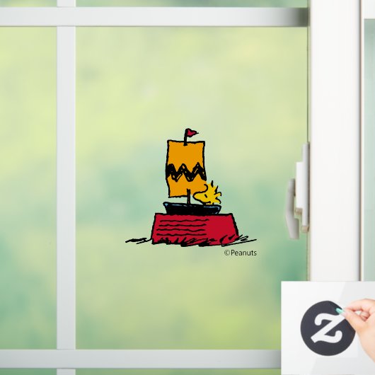Peanuts | Woodstock Snoopy Dish Zeilboot Raamsticker (Huis)