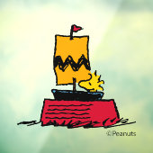 Peanuts | Woodstock Snoopy Dish Zeilboot Raamsticker (Vel 3)