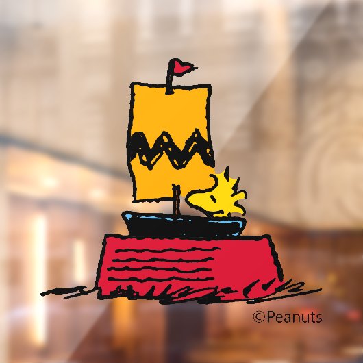 Peanuts | Woodstock Snoopy Dish Zeilboot Raamsticker (Vel 2)