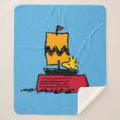 Peanuts | Woodstock Snoopy Dish Zeilboot Sherpa Deken (Voorkant)