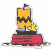 Peanuts | Woodstock Snoopy Dish Zeilboot Sticker (Voorkant)