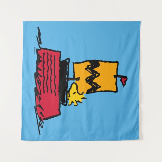 Peanuts | Woodstock Snoopy Dish Zeilboot Wandkleed (Voorkant (horizontaal))