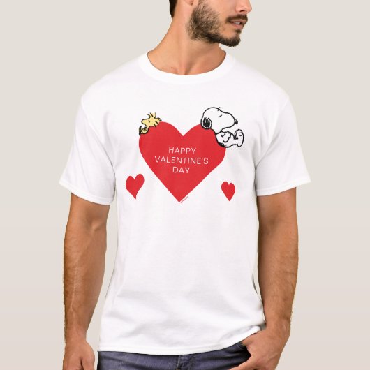Peanuts | Woodstock & Snoopy Valentijn T-shirt (Voorkant)