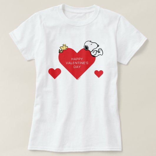 Peanuts | Woodstock & Snoopy Valentijn T-shirt (Design voorkant)
