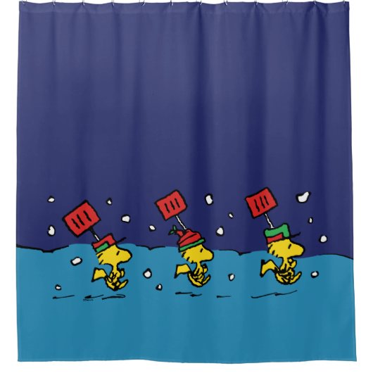 Peanuts | Woodstock Snow Shovel Team Douchegordijn (Voorkant)