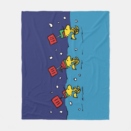 Peanuts | Woodstock Snow Shovel Team Fleece Deken (Voorkant)