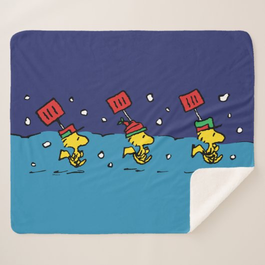 Peanuts | Woodstock Snow Shovel Team Sherpa Deken (Voorkant (horizontaal))