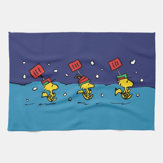 Peanuts | Woodstock Snow Shovel Team Theedoek (Horizontaal)