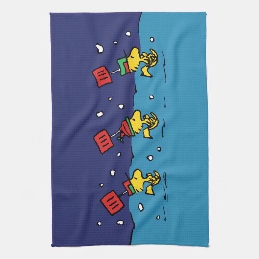 Peanuts | Woodstock Snow Shovel Team Theedoek (Verticaal)