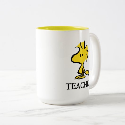 Peanuts | Woodstock Teacher Tweekleurige Koffiemok (Voorkant rechts)