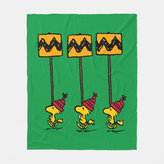Peanuts | Woodstock & Vrienden Teken maart Fleece Deken (Voorkant)
