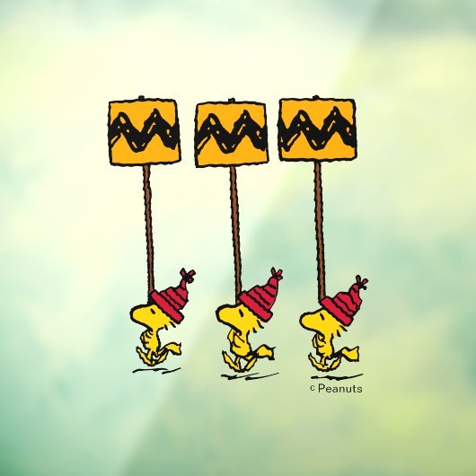 Peanuts | Woodstock & Vrienden Teken maart Raamsticker (Vel 3)