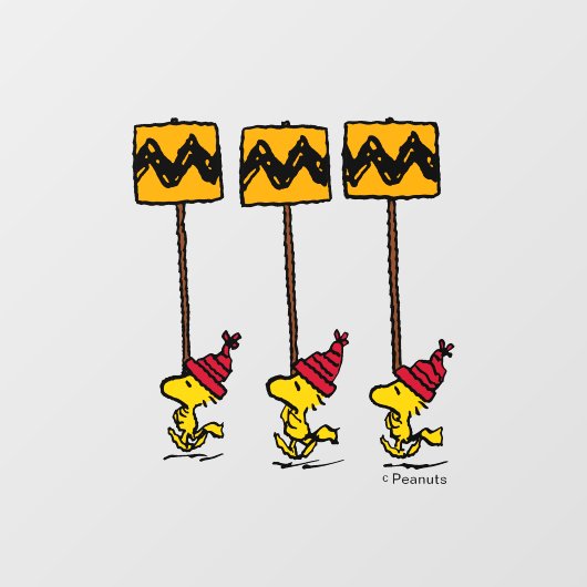Peanuts | Woodstock & Vrienden Teken maart Raamsticker (Vel)