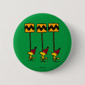 Peanuts | Woodstock & Vrienden Teken maart Ronde Button 5,7 Cm (Voorkant)