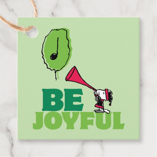 Peanuts | Woodstock Wees vrolijk Bedankjes Labels (Voorkant)