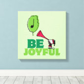 Peanuts | Woodstock Wees vrolijk Canvas Afdruk (Insitu (Houten vloer))