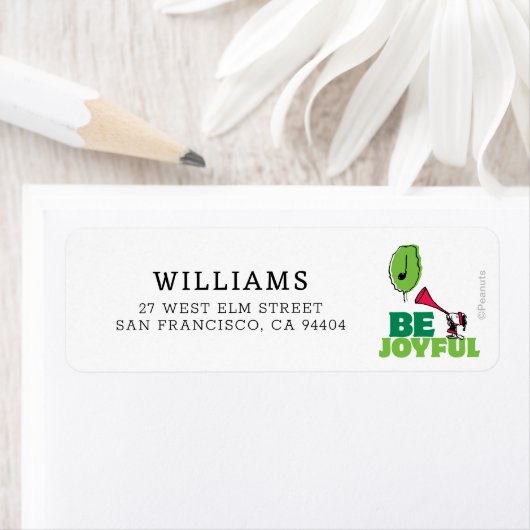 Peanuts | Woodstock Wees vrolijk Etiket (Insitu)