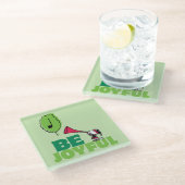 Peanuts | Woodstock Wees vrolijk Glazen Onderzetter (Schuin)