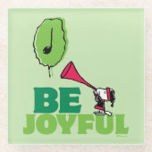 Peanuts | Woodstock Wees vrolijk Glazen Onderzetter (Voorkant)