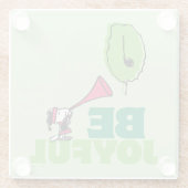 Peanuts | Woodstock Wees vrolijk Glazen Onderzetter (Achterkant)