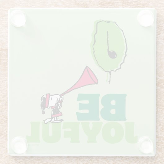 Peanuts | Woodstock Wees vrolijk Glazen Onderzetter (Achterkant)