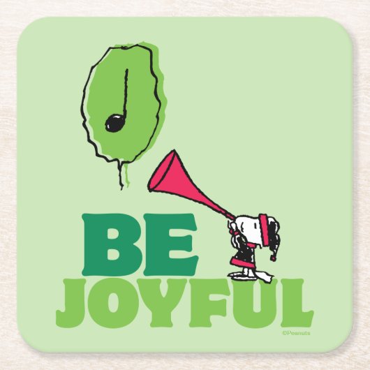 Peanuts | Woodstock Wees vrolijk Kartonnen Onderzetters (Voorkant)