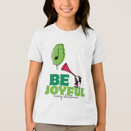 Peanuts | Woodstock Wees vrolijk Tri-Blend Shirt (Voorkant)