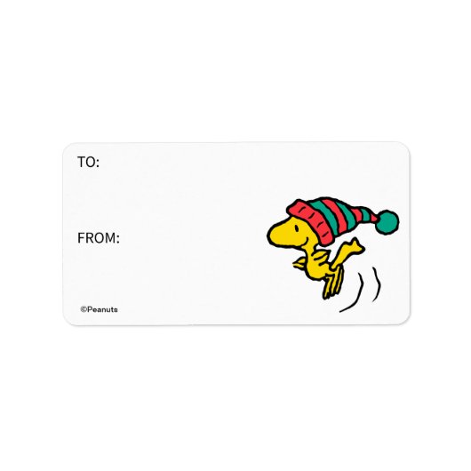 Peanuts | Woodstock Winter Beanie Pet Gift Label (Voorkant)