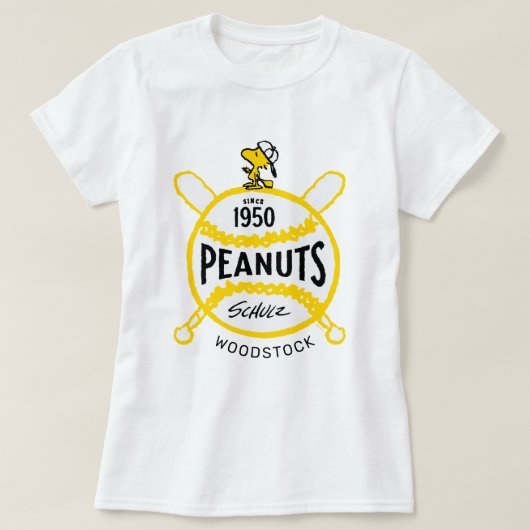 Peanuts | WoodstockPeanuts Baseball sinds 1950 T-shirt (Design voorkant)