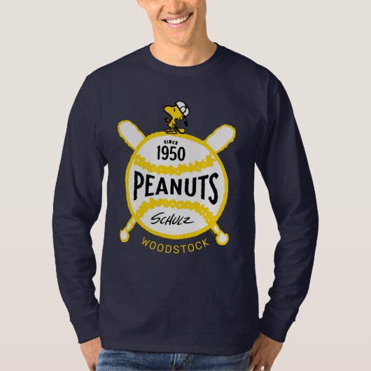 Peanuts | WoodstockPeanuts Baseball sinds 1950 T-shirt (Voorkant)