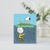 Peanuts | Zonnige dag regenachtige dag half & half Briefkaart (Staand voorkant)