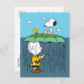 Peanuts | Zonnige dag regenachtige dag half & half Briefkaart (Voorkant / Achterkant)