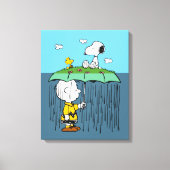Peanuts | Zonnige dag regenachtige dag half & half Canvas Afdruk (Voorkant)