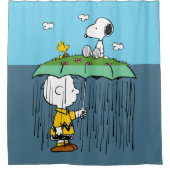 Peanuts | Zonnige dag regenachtige dag half & half Douchegordijn (Voorkant)