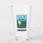 Peanuts | Zonnige dag regenachtige dag half & half Glas (Voorkant)