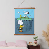 Peanuts | Zonnige dag regenachtige dag half & half Hangend Wandkleed (Slaapkamer)